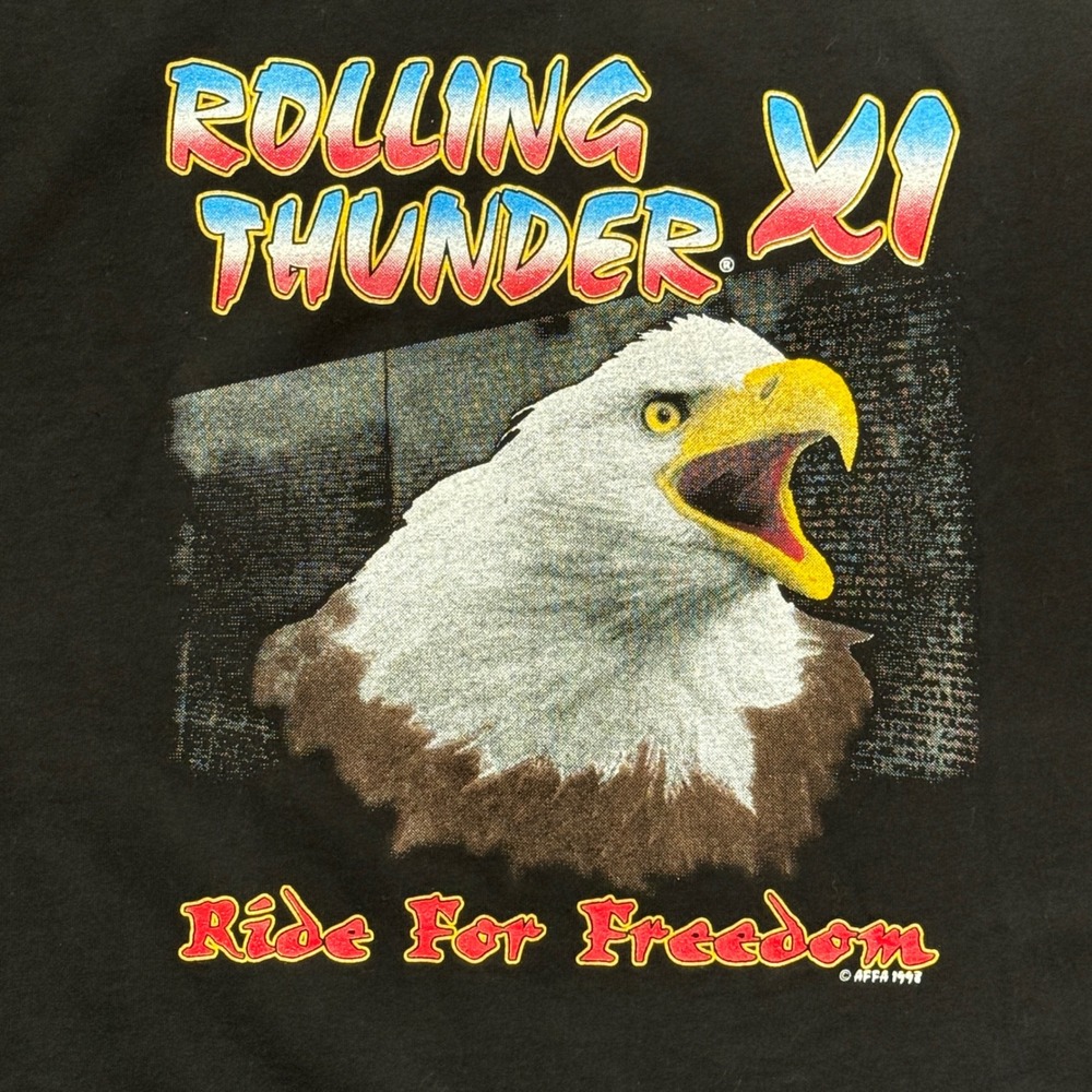 Vintage 1998 Rolling Thunder XI T Shirt XXL POW MIA Eagle Biker Motorcycle Lee
